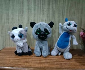 Cute Plush Toy Set - Dragon, Pug, Goat