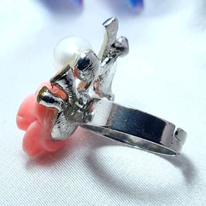Flower silver plated ring