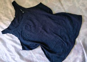 Comfortable Navy Blue Tunic Top