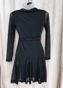 139. Chic Black Mesh Dress with Slits