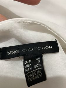 MANGO Elegant White Tiered Layered Blouse