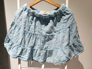 Tiered Blue Mini Skirt