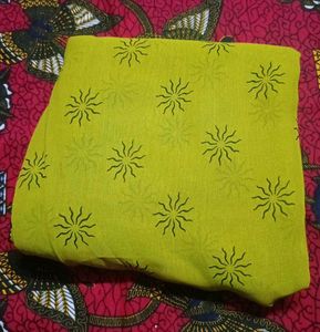 Vibrant Yellow Saree with Black Print