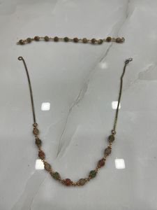 Vintage Beaded Necklace & Bracelet Set