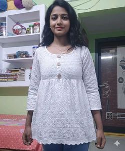 Elegant White Embroidered Tunic Top