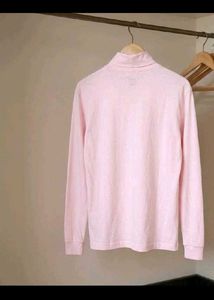 Y2K Soft Pink Turtleneck Top