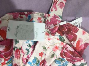 Floral Peplum Strapless Top