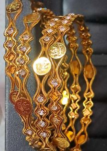 Maa laksmi Bangles with Diamond Accents