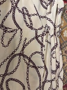 Cream Chain Print Midi Dress