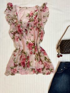 Coquette Floral Babydoll Top