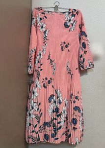 Pleated Floral Midi Dress