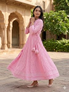Pink Round Kurti