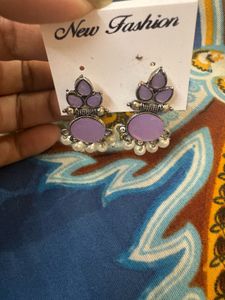 Elegant Lavender Pearl Dangle Earrings