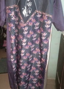 Floral Print Crepe Kurti