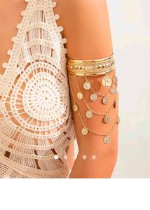 Boho Coin Charm Cuff Bracelet