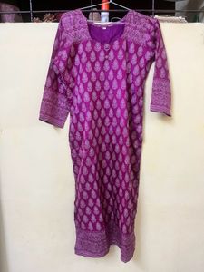 Vibrant Purple Printed Kurta