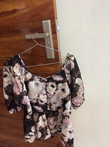 Floral Print Peplum Top
