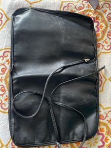 Black Leather Makeup Brush Holder