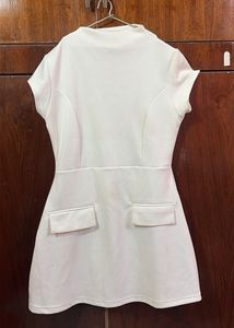 Chic White A-Line Dress