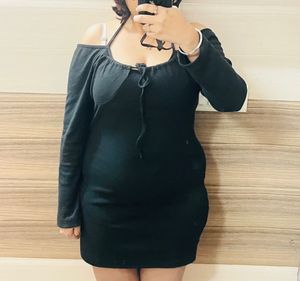 Cross Bow Black Dress