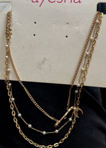 Layered Gold Chain Necklace with Pearls