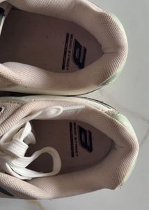 White &amp; Green Lace-Up Sneakers