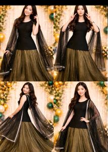 Elegant Black &amp; Gold Indian Outfit