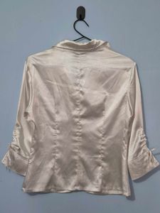 Elegant Ruched Satin Blouse