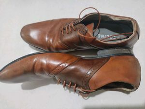 Ruosh Brown Leather Formal Shoes-Proline insoles