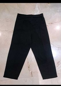 Chic Black High-Waisted Trouser with blue top