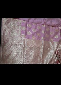 Elegant Pink Banarasi Silk Saree with Embellishmen