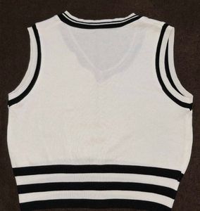 Sleeveless V-Neck Striped Sweater Vest