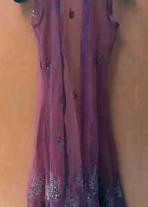 Elegant Purple Embellished Shrug