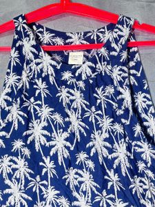 Navy Blue Palm Tree Dress