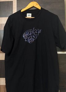 Black 'Take It Easy' Graphic T-Shirt