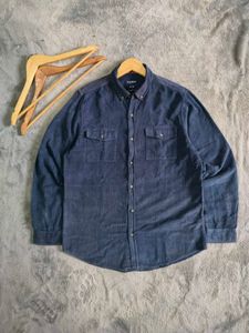 Pull&Bear Navy Blue Corduroy Shirt