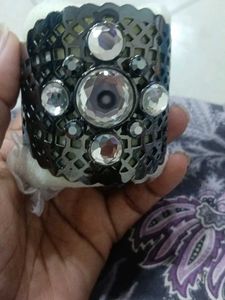 karen millen crystal cuff bracelet with original v