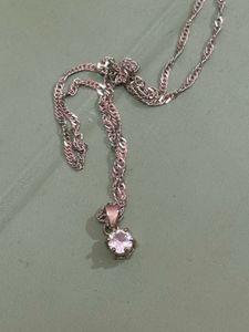 Elegant Solitaire Pendant Necklace silver