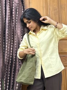 Light Yellow Classic Button-Up Shirt