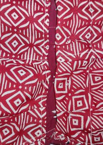 White &amp; Red Printed Blouse