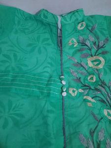 Green Embroidered Kurta