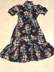 Dress-Midi, Floral print