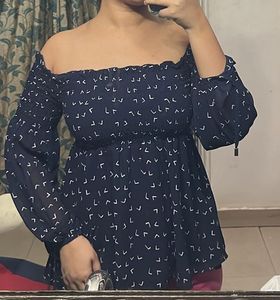 Chic Off-Shoulder Printed Top