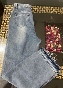 URBANIC Distressed Wide Leg Jeans