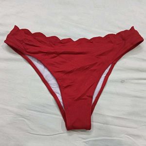 ⭐ Red Scalloped Bikini Bottom
