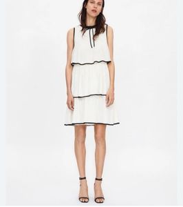 Zara Chic Tiered White Dress