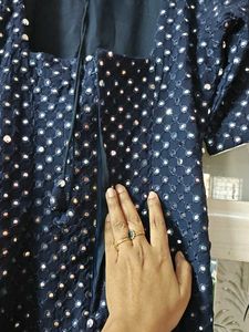 Elegant Navy Blue mirror work Kurta&amp;dupatta