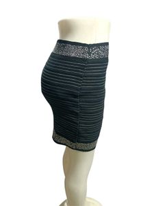 Striped Mini Skirt with Embellished Waistband