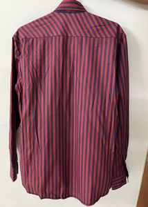 Maroon Shirt With Purple Stripes