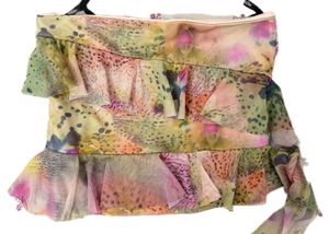 Sheer Ruffle Print Top